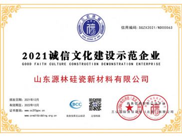 2021誠信文化建設示范企業(yè)